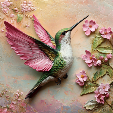 Hummingbird Sign, DCO-13188, Sign For Wreath, 10x10